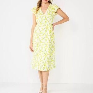 NWOT Draper James RSVP lemon wrap midi dress.